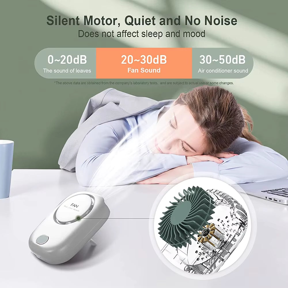 Portable Lazy Hanging Neck Fan Mini Cooling Fans Bladeless USB Rechargeable Sports Cooling Fan for Outdoor Sports Travel
