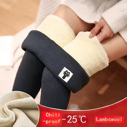 Thermal Lambwool Leggings Women Winter Thicken Fleece Lined Stretchy Warm Hight Waist Skinny Fitness Leggins Soft Workout Tights