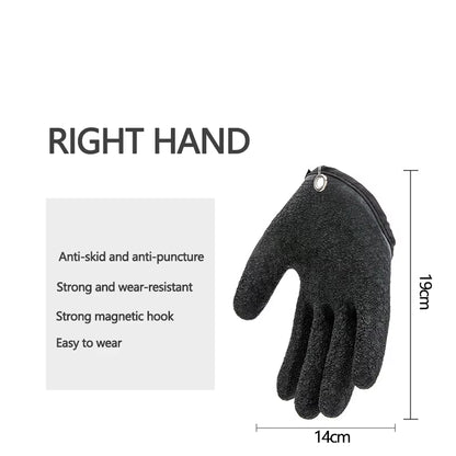 Fishing Gloves Anti-Slip Protect Hand from Puncture Scrapes Fisherman Professional Catch Fish Latex Hunting Gloves Left Right