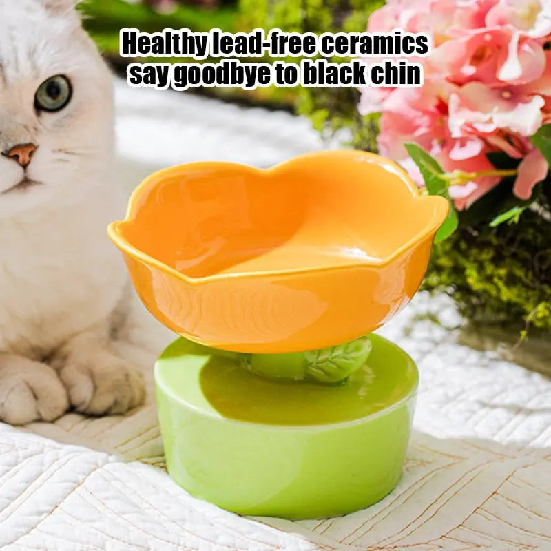 2023 Cute Pet Bowl Pet Items Creative Flower-shaped Bowl Cat Food Bowl