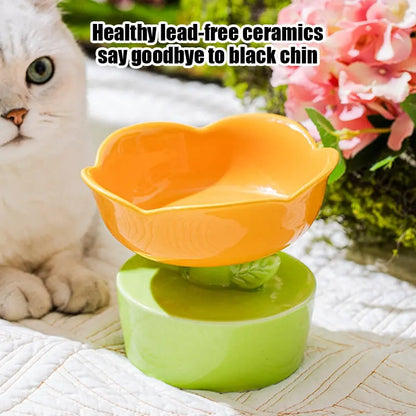 2023 Cute Pet Bowl Pet Items Creative Flower-shaped Bowl Cat Food Bowl
