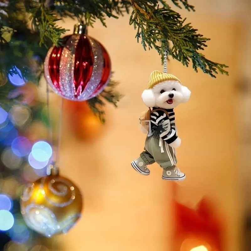 Creative Dog Backpack Keychain Pendant