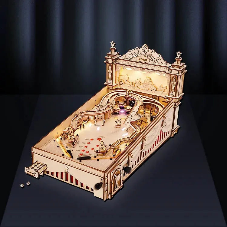 ROKR 3D Puzzle Pinball Machine Wooden Puzzle Brainteaser Building Toy For Adult Big Save Store
