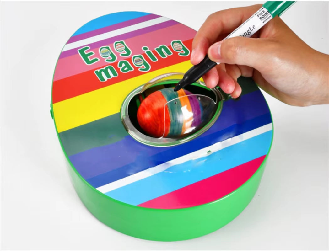 Easter Egg Decorating Kit Diy Graffiti Electric Rotating Machine with Rabbit Egg Painting Machine Lights Music Painter