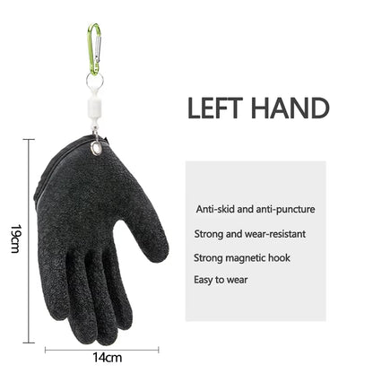 Fishing Gloves Anti-Slip Protect Hand from Puncture Scrapes Fisherman Professional Catch Fish Latex Hunting Gloves Left Right