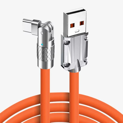 120W USB Type C Cable 180° Rotating 6A Fast Charge Cable for Samsung S22 S21 S20 Ultra Huawei Xiaomi 12 Mobile Phone Cable