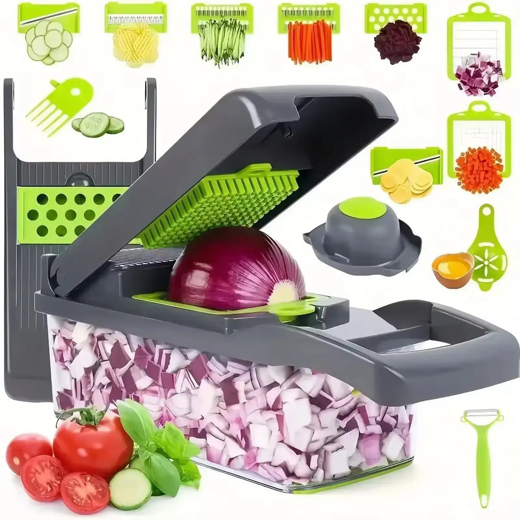 Multifunctional Vegetable Chopper 14/16 in One Chopper Handle Food Grate Chopper Kitchen Vegetable Slicer Dicing Machine Cutting YL Kitchens Store