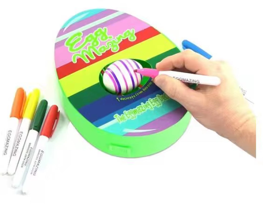 Easter Egg Decorating Kit Diy Graffiti Electric Rotating Machine with Rabbit Egg Painting Machine Lights Music Painter