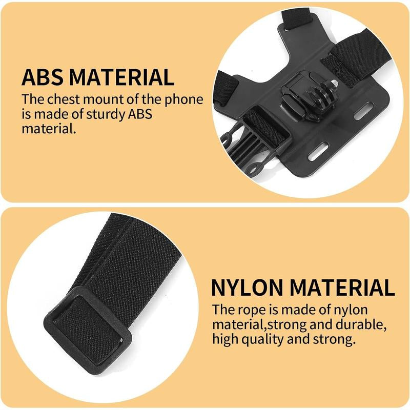 Mobile Phone Chest Adjustable Strap Mount Chest Cell Phone Clips Harness Holder Bracket Camera Smartphone Stand