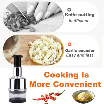 Food Chopper, Handheld Veggie Chopper for Vegetable, Onion, Garlic, Nut, Hand Vegetable Cutter, Easy to Clean Manual Hand Vegetable Chopper Dicer, Stainless Steel Blade