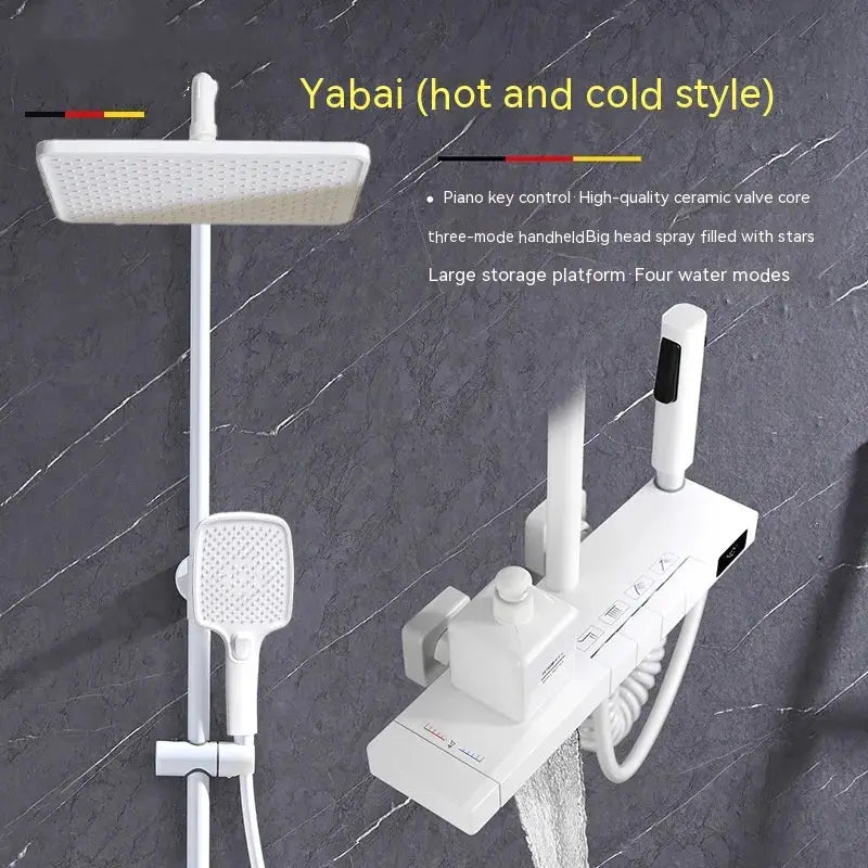 View details for Copper Button Constant Temperature Shower Set Digital Display Large Shower Set Gray Suit