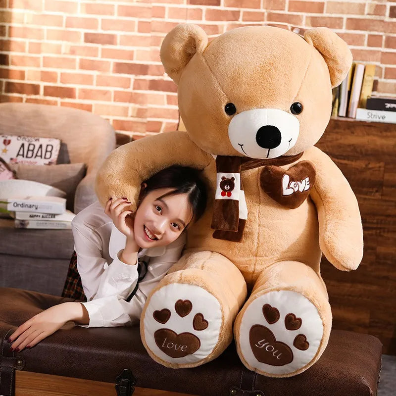 High Quality 4 Colors Teddy Bear With Scarf Stuffed Animals Bear Plush Toys Doll Pillow Kids Lovers Birthday Baby Gift Stone's Store
