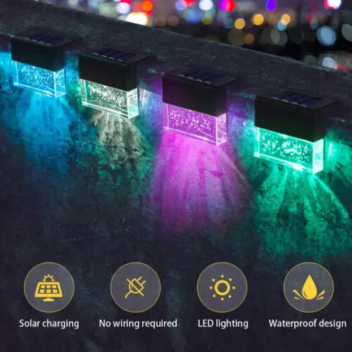 4 Pack Outdoor Deck Lights Solar Color Changing Path Garden Patio Pink Iolaus