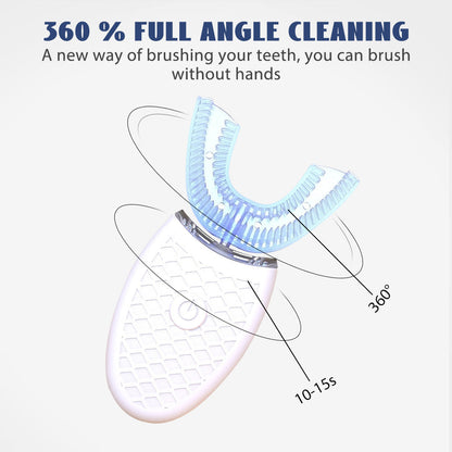 Silicone Electric Toothbrush 360° for Aldult Smart Automatic Whitening Pink Iolaus