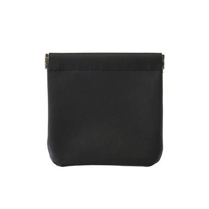 Small Storage Bag Automatic Closing Lipstick Pouch Leather Makeup Pouch Portable Coins Keys Cable Earphone Jewelry Organizer Bag