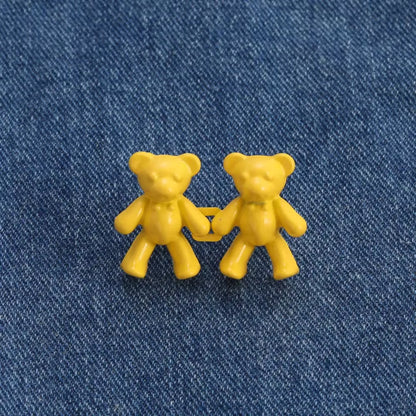 2Pcs Adjustable Jean Buttons Pins Cute Bear Pants Button Pins No Sew and Tools Instant Pant Waist Tightener for Loose Jeans