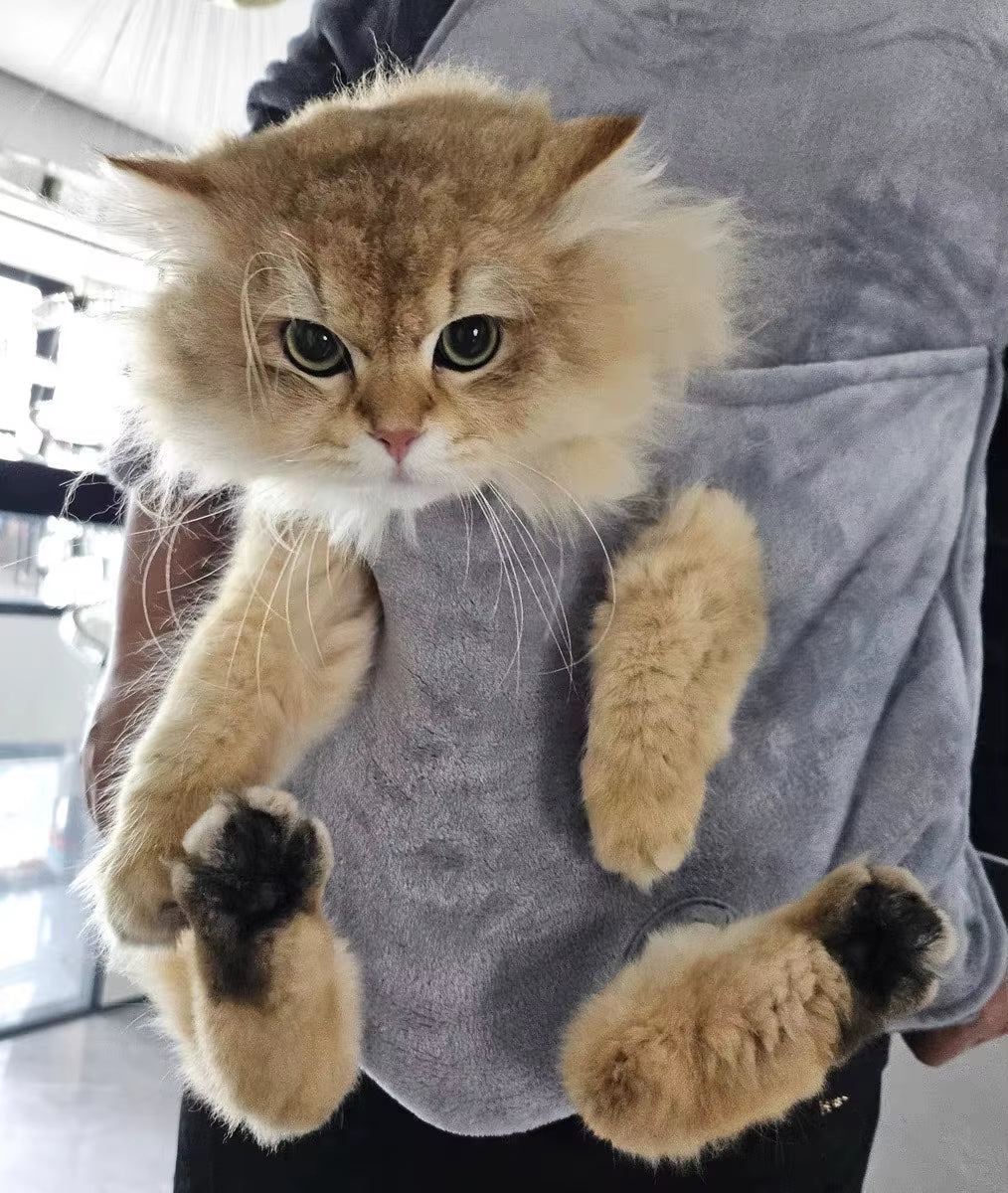 Cozy Kitten and Puppy Pet Carrier Apron Cat Apron with Hanging Chest Bag and Cat Sleep Function