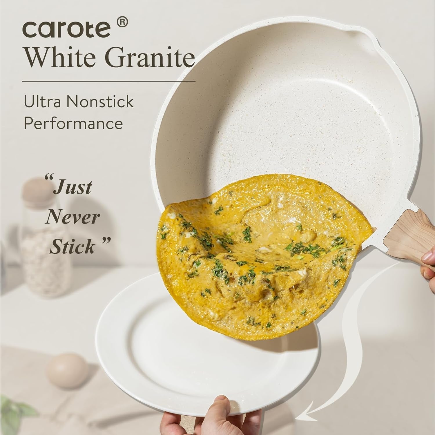 CAROTE 21Pcs Pots and Pans Set, Nonstick Cookware Sets, White Granite Induction Cookware Non Stick Cooking Set W/Frying Pans & Saucepans(Pfos, PFOA Free) Furniture Shopping Mall Store