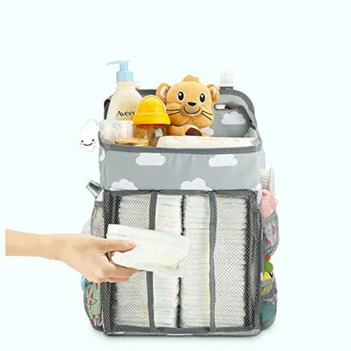 Portable Baby Crib Organizer Bed Hanging Bag Maroon Asteria