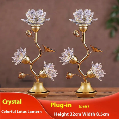 Colorful Lotus Plug-in Three Products Colored Glaze Led Pilot Lamp CJDropshipping