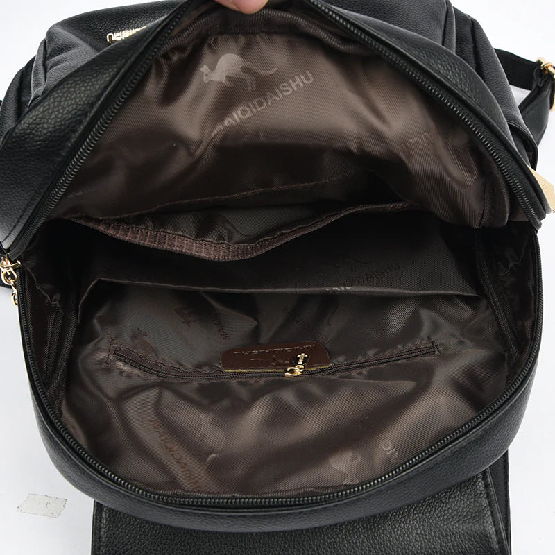 Mochila Cartera de Cuero Vintage