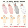 Baby Blanket Set With Hat Swaddle For Newborn 0 To 6 Months Multipurpose Bedding