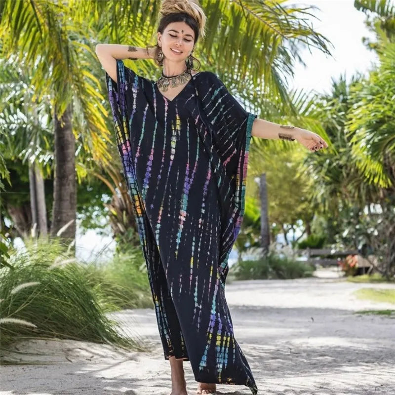 Women'S Beach Kaftan Dresses Half Sleeve Caftan Swimsuit plus Size Bathing Suit Cover Ups
