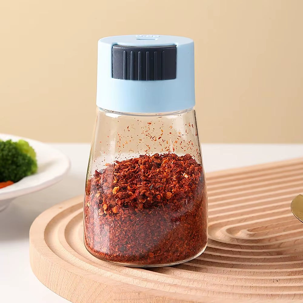 0.5G Quantitative Seasoning Container Dustproof Press Type Seasoning Jar Seasoner Storage Salt Dispenser for Home Kitchen