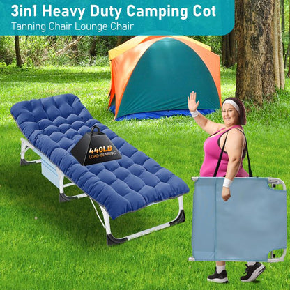 Docred Face down Tanning Chair with Cushion,Oversized 5-Position Recliner, Detachable Pillow, Portable Chaise Lounge for Sunbathing, Beach, Pool, Camping