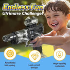 2025 NEW Electric Water Shooter, Water Blaster Swimming Pool Toys for Adults Kids Automatic Blaster with Light 32 FT Long Range Rechargeable Waterproof