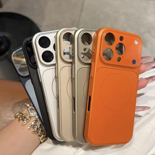 Funda de teléfono magnética todo incluido de color sólido Nano Vidrio Esmerilado Para Magsafe Funda para teléfono I Phone 17 Air 16 15 14 13 Pro Max Cubierta de armadura de carga inalámbrica magnética