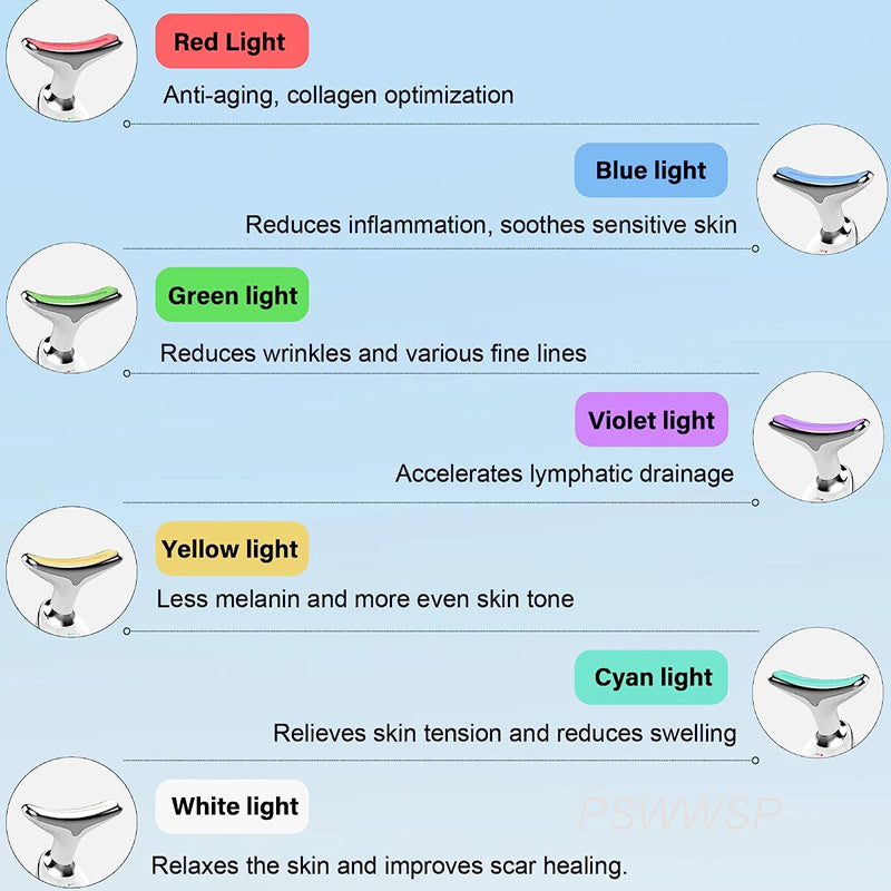 Neck & Face Massager - 3 Color Modes For Skin Rejuvenation and  Face Sculpting Amenos Dropshipping Store