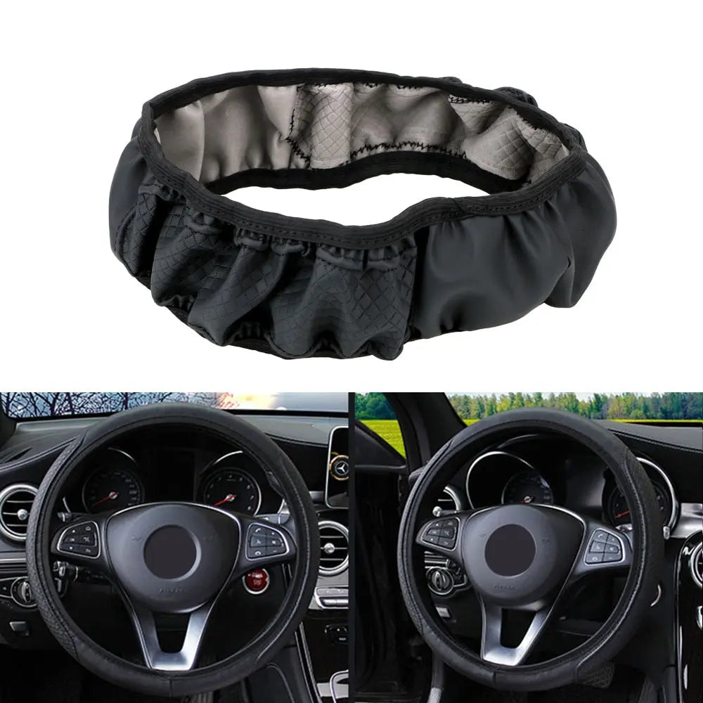 Anti-Slip Car Steering Wheel Cover - Embossed Leather Stone's Store