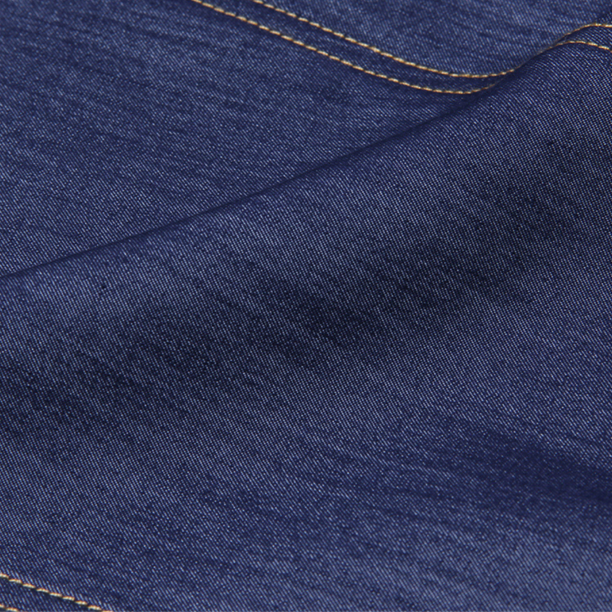 Round Neck A-Line Denim Midi Dress