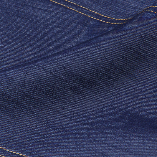 Round Neck A-Line Denim Midi Dress