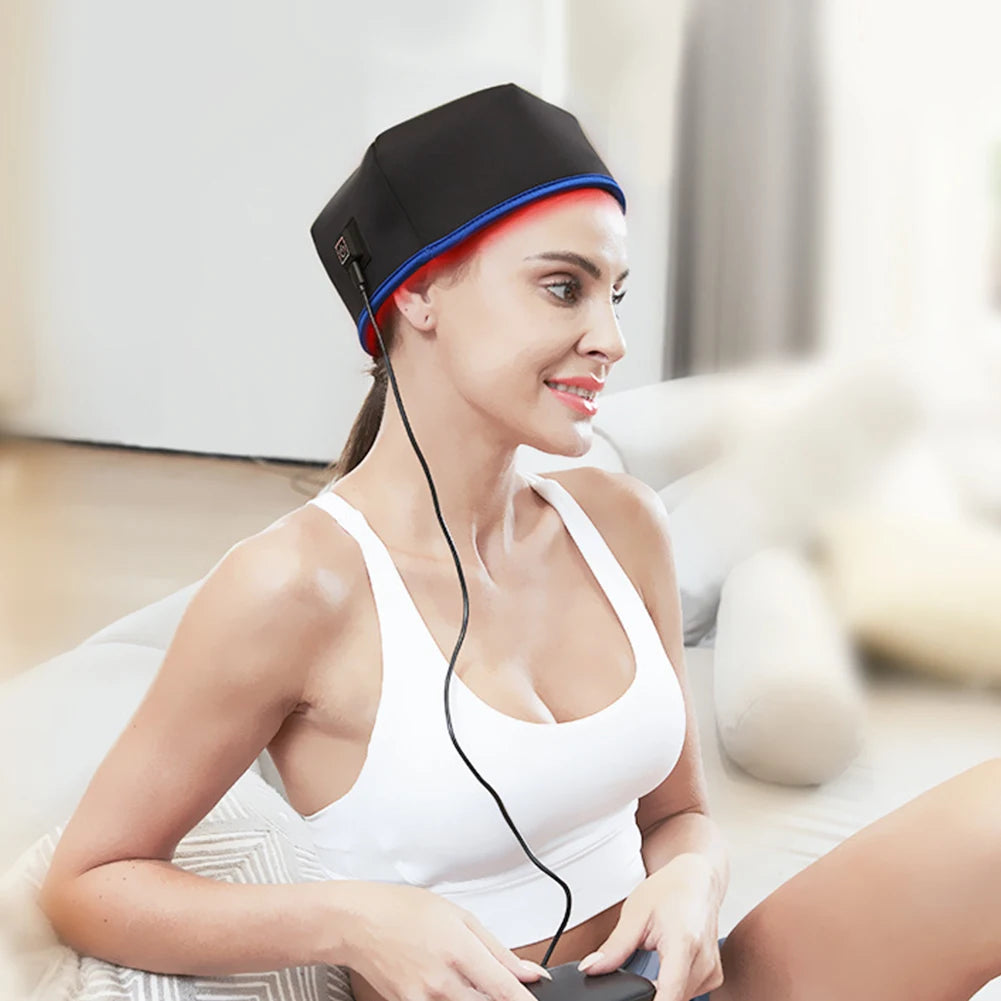 Red Light Hair Growth Cap Hair Growth Helmet Rechargeable Hair Growth Hat Hair Regrowth Beanie for Men Women