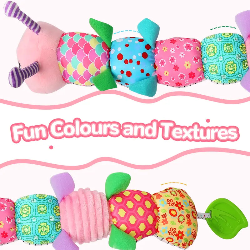 Pink Newborn Baby Toy Musical Stuffed Animal Tummy Time Crinkle Rattle Gift