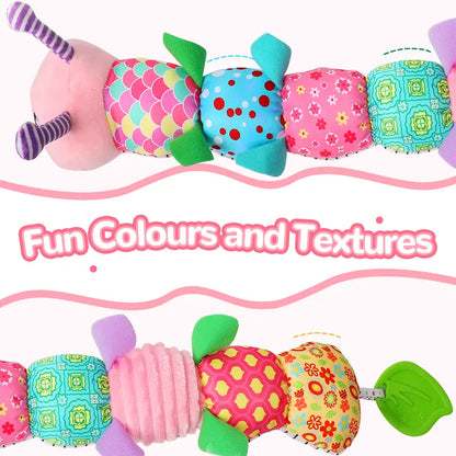 Pink Newborn Baby Toy Musical Stuffed Animal Tummy Time Crinkle Rattle Gift