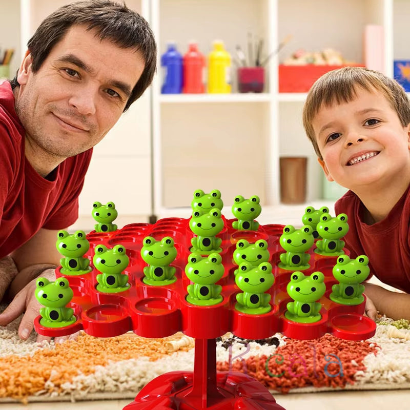 Montessori Math Toy Balancing Board Puzzle for Kids Frog Balance Tree Educational Parent-Child Interaction Tabletop Game Toys