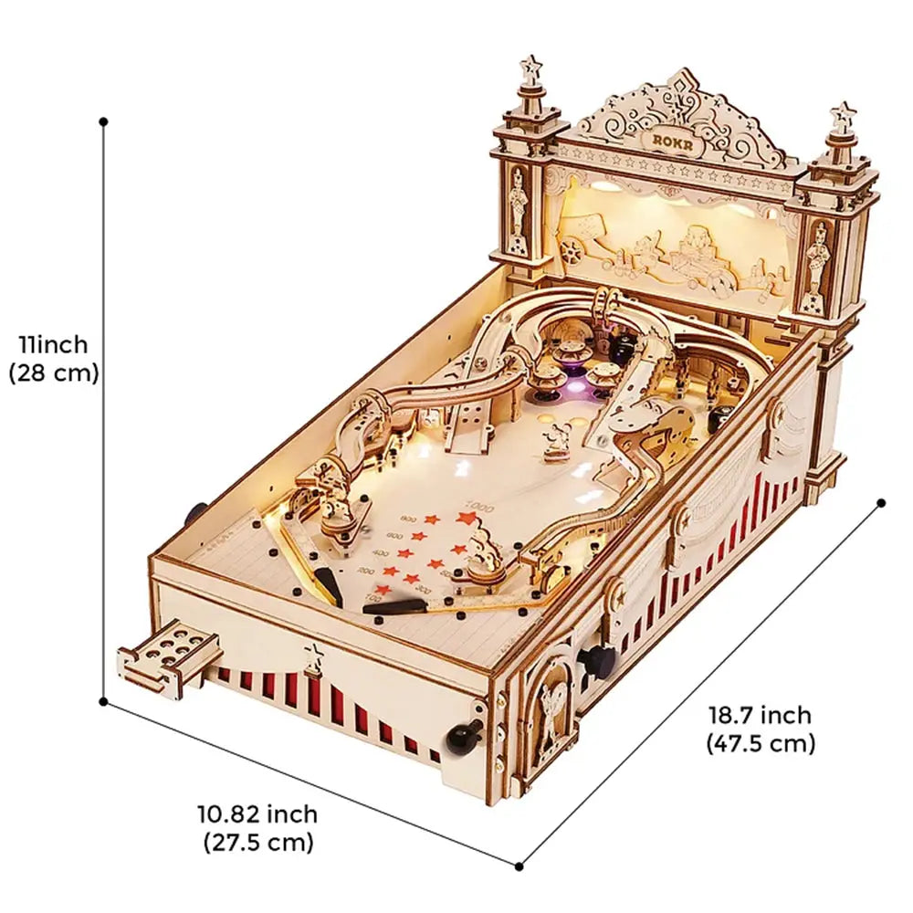 ROKR 3D Puzzle Pinball Machine Wooden Puzzle Brainteaser Building Toy For Adult Big Save Store