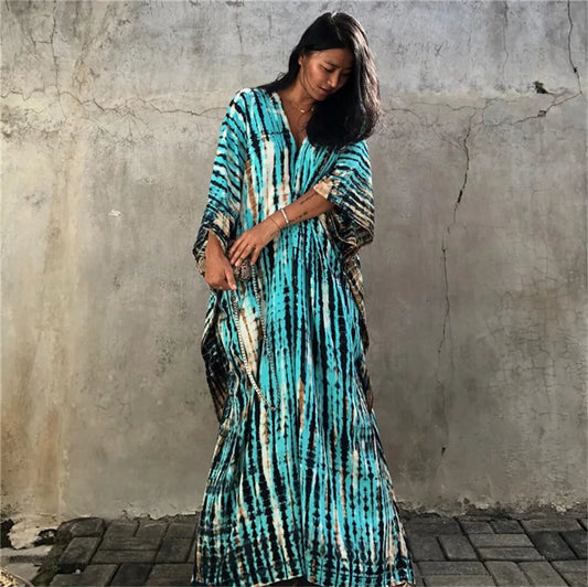 Women'S Beach Kaftan Dresses Half Sleeve Caftan Swimsuit plus Size Bathing Suit Cover Ups
