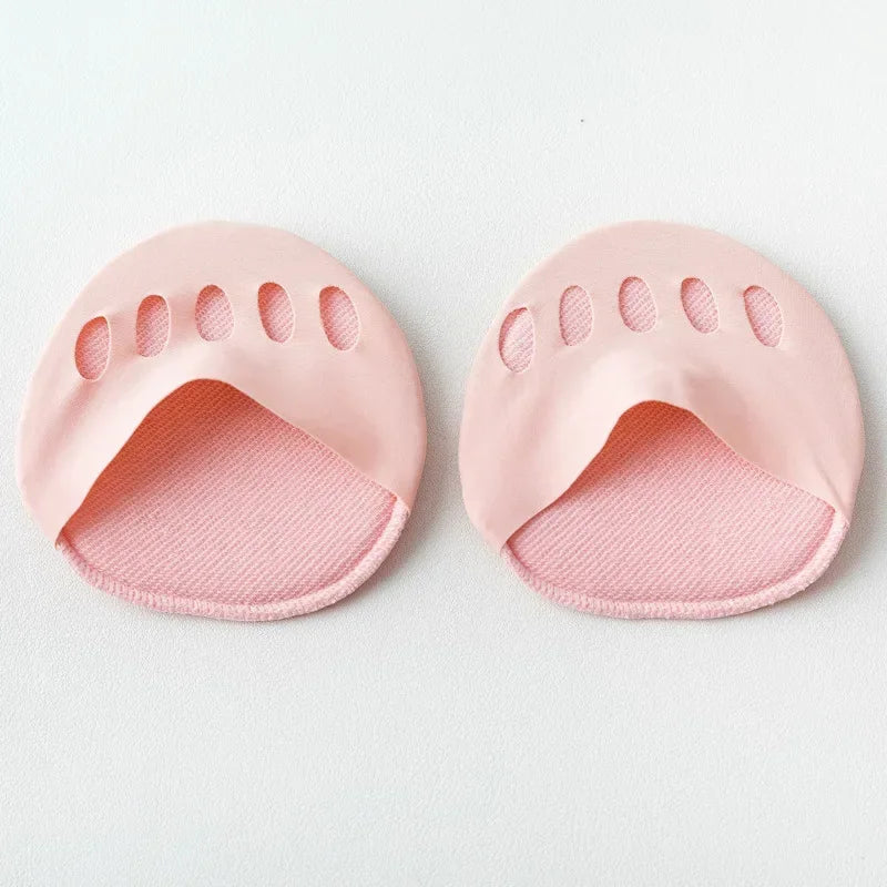Forefoot Pads for Women High Heels Insoles for Feet Pain Care Five Toes Thin Breathable Ice Silk Invisible Socks Inserts 1Pair