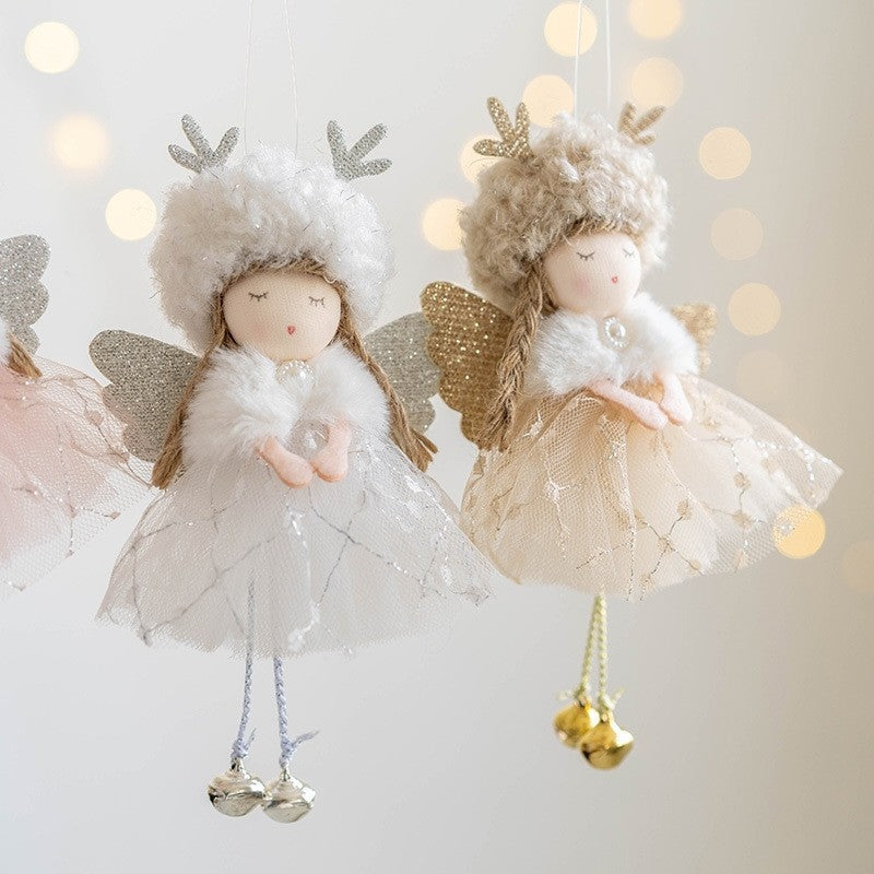 Girl With Plush Deer Antlers Christmas Tree Ornament Shop1104342847 Store
