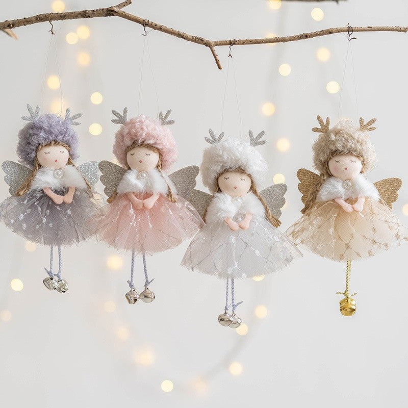 Girl With Plush Deer Antlers Christmas Tree Ornament Shop1104342847 Store