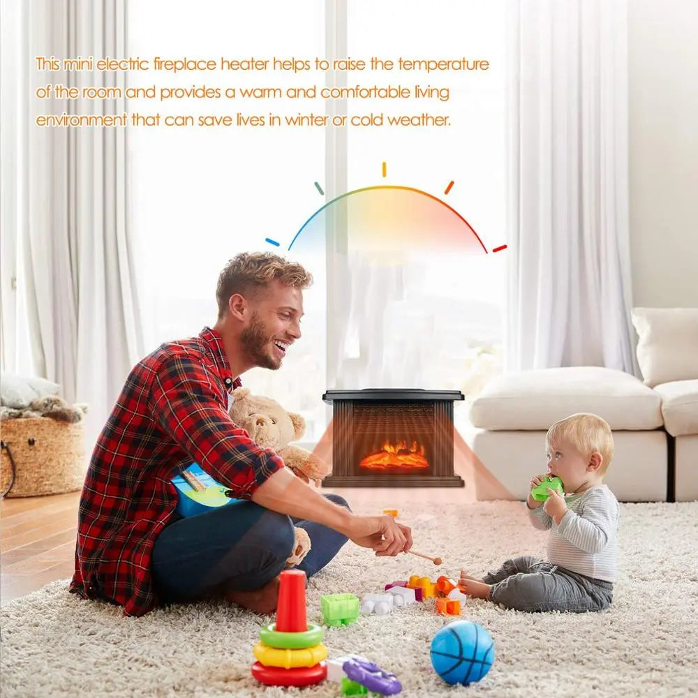 Electric Fireplace Heater LED Flame Effect Stove Maroon Asteria