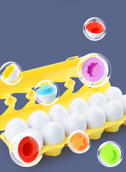Montessori Baby Toys Match Egg Puzzle Geometry Matching Egg Color Shape Numerical Easter Egg Educational Toys for Children1