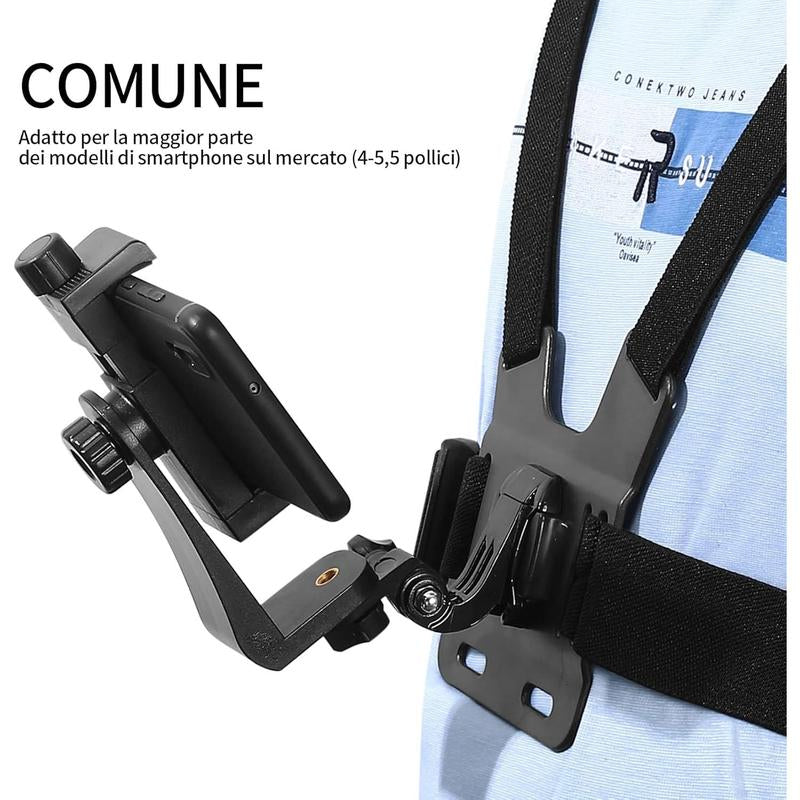 Mobile Phone Chest Adjustable Strap Mount Chest Cell Phone Clips Harness Holder Bracket Camera Smartphone Stand