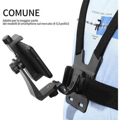 Mobile Phone Chest Adjustable Strap Mount Chest Cell Phone Clips Harness Holder Bracket Camera Smartphone Stand