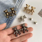 2Pcs Adjustable Jean Buttons Pins Cute Bear Pants Button Pins No Sew and Tools Instant Pant Waist Tightener for Loose Jeans