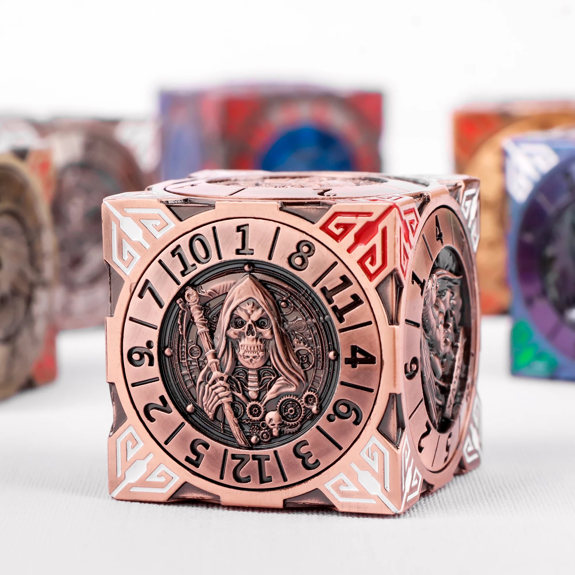 Six-Sided Gyro Dice，Dnd Metal Dice,Six Metal Dice ，Fantasy Gyro Dice，Dragon Polyhedral Dice